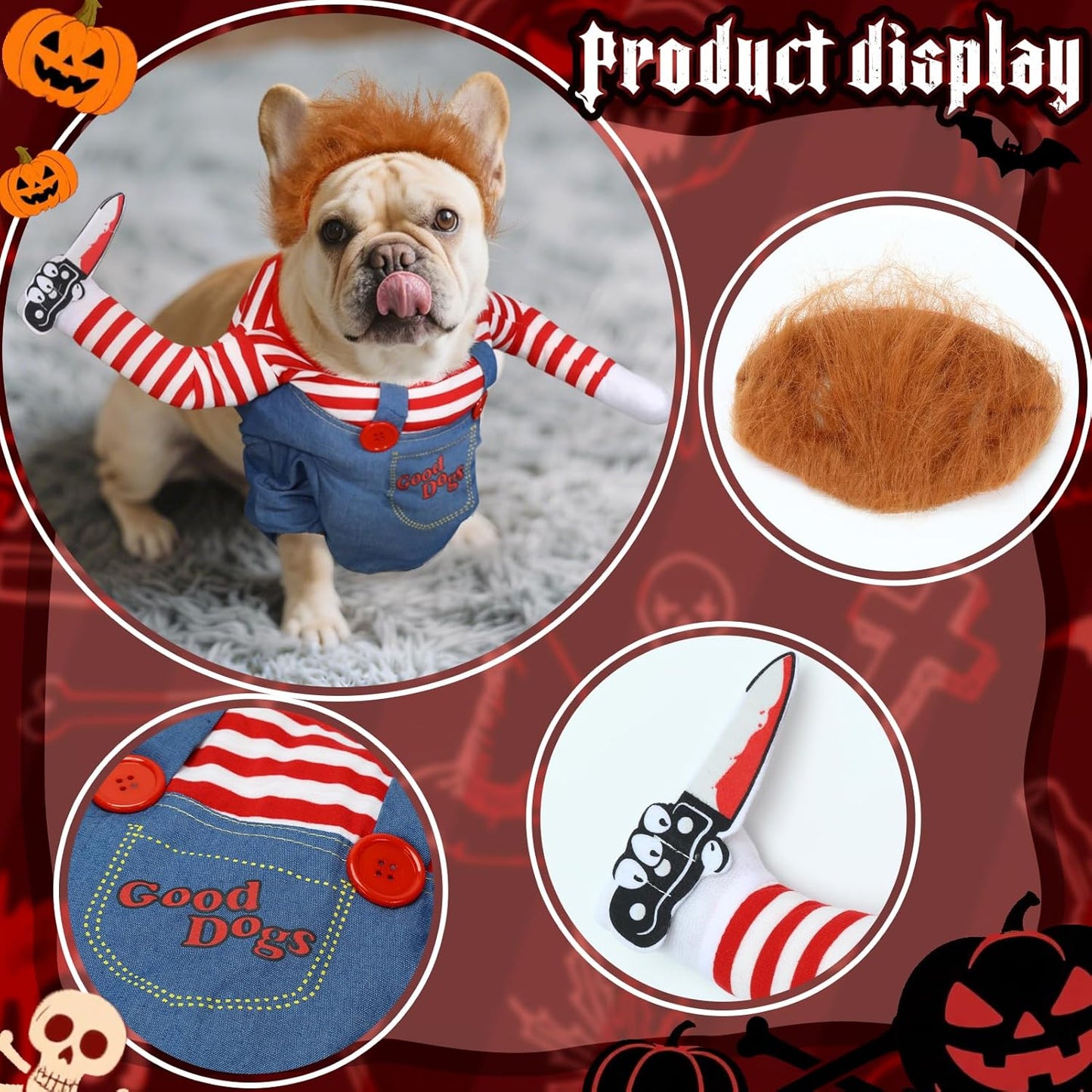 Chucky Dog Costume | Funny Pet Halloween Outfit
