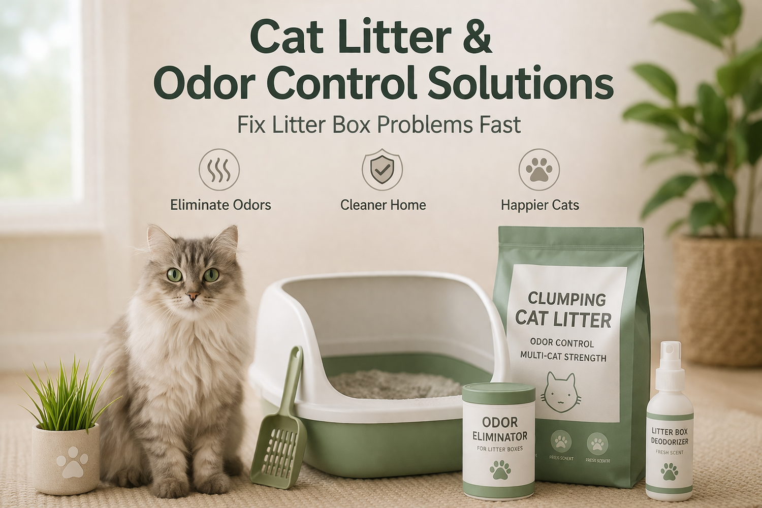 Cat litter box and odor control solutions for fixing litter box problems at home