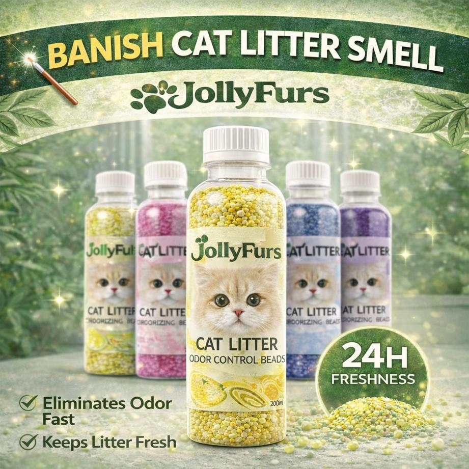 Cat litter odor control beads