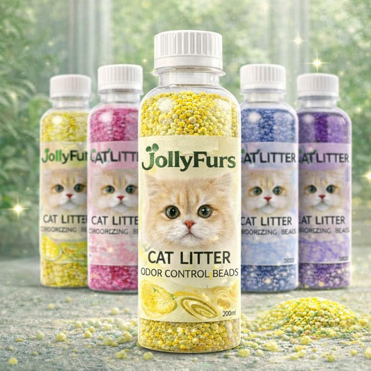cat litter deodorizer beads set with multiple scents, best odor remover for litter box, eliminate cat urine smell fast 24h freshness