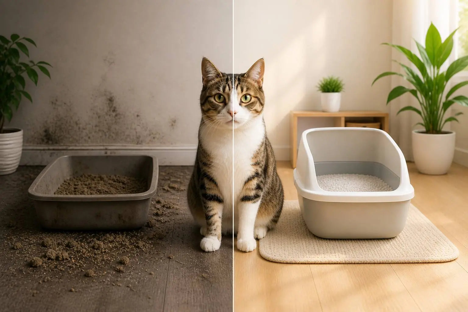 JollyFurs premium cat litter box odor control transformation for a cleaner happier home